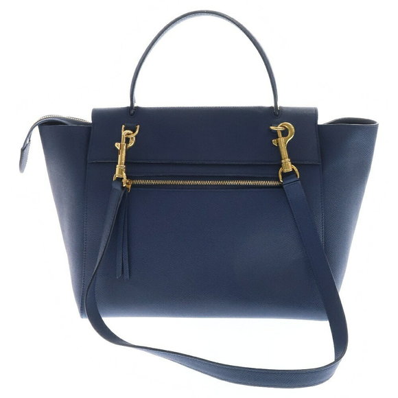 Celine Calfskin Flap Belt Shoulder Bag Blue - Picture 2 of 5